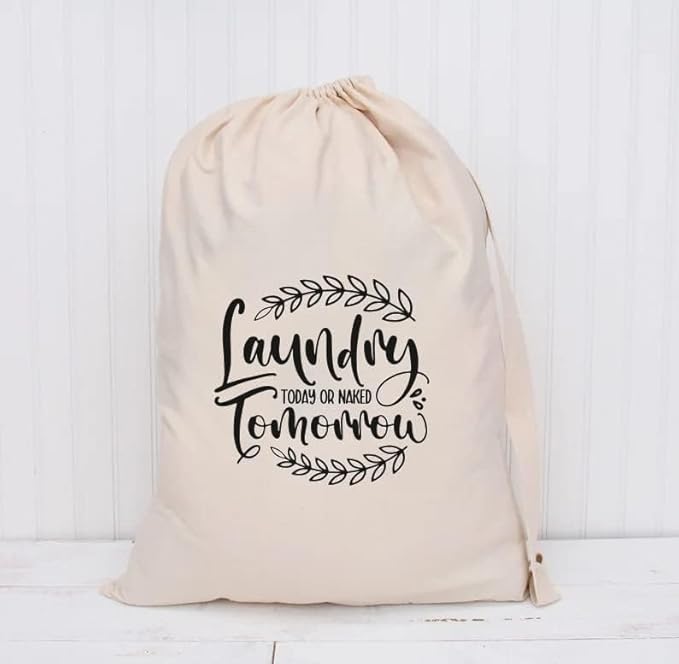 Mayatra's Cotton laundry Bag For Clothes - Travel Organizer - Eco-friendly 100% Pure Cotton Drawstring Bag - Large Size - Hanging Laundry Bag Foldable and Washable (Pack Of 1 Tom)