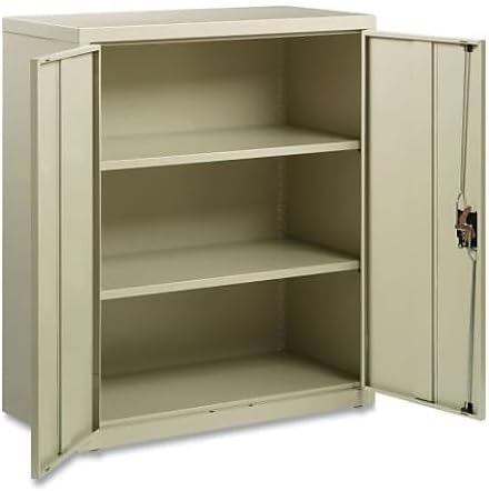 Alera 25763 36 in. x 18 in. x 42 in. 3 Shelves Economy Assembled Storage Cabinets - Putty