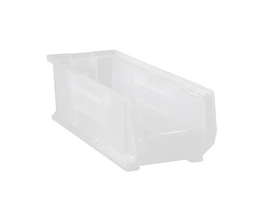 Quantum Storage K-QUS951CL 4 4-Pack Plastic Storage Stacking Hulk Container, 23-7/8" x 8-1/4" x 9", Clear