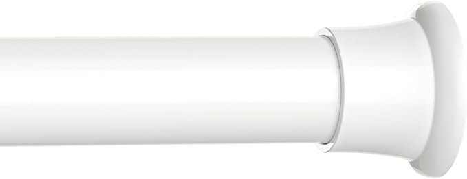 1pack Tension Curtain Rod 30 to 62 Inch, White Spring Tension Curtain Rod Adjustable Expandable Curtain Rod No Drilling, Spring Loaded Curtain Rods for Windows, Bedroom, Doorway Door, Closet