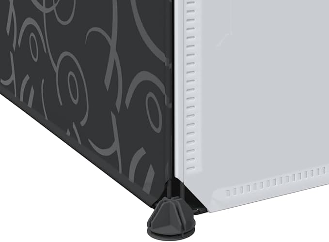 Modular Cabinet Black and White Plastic and Chromed Steel with Nine Compartments for Flexible Storage and Modern Home Organization