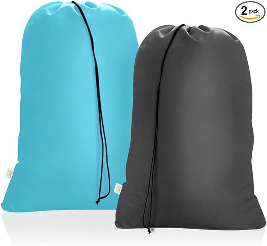 OTraki 28x45 inch Large Laundry Bags 2 Pack Heavy Duty Drawstring Laundry Wash Bags Big Hamper Replacement Liner Bag Dirty Clothes Washable for Camp Don't Drying, Melting 140-176℉