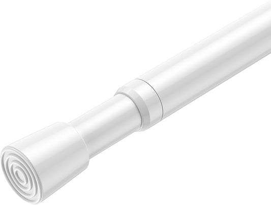 AIZESI Spring Tension Curtain Rod 32 to 58 inch Adjustable Curtain Rods No Drilling Expandable Spring Loaded Curtain Rod for Windows Doors, White