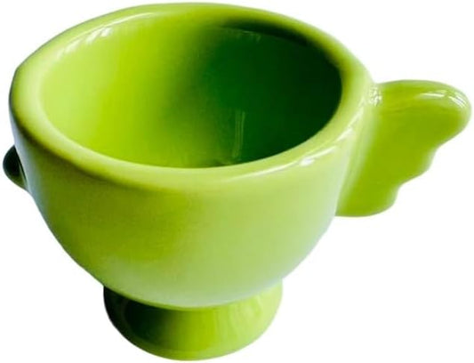 Ceramic Egg Cup, Green Porcelain Egg Holder for Breakfast Boiled Eggs, Perfect for Kitchen, Restaurant & Dining, Easy to Clean