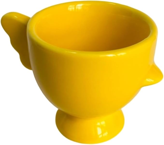 Ceramic Egg Cup, Yellow Porcelain Egg Holder for Breakfast Boiled Eggs, Perfect for Kitchen, Restaurant & Dining, Easy to Clean