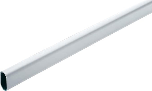 Oval Closet Rod with End Supports that have Dual Rear Facing 5mm Pins (Matte Aluminum, 36" Wide Space)