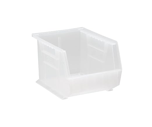QUANTUM STORAGE SYSTEMS QUS239CLCS Ultra Stack & Hang Heavy Duty Part Organizer Clear Bins 11" L x 9" W x 7" H 6 Pack