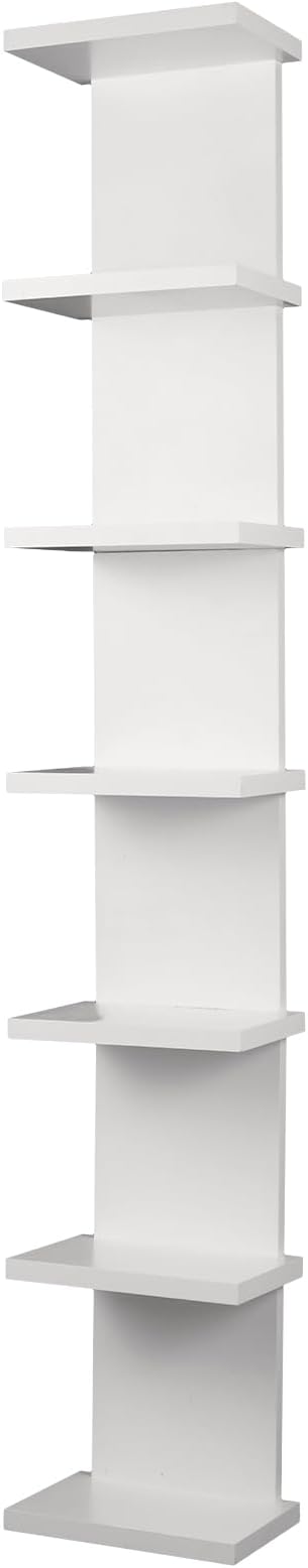 7-Tier Wall Shelf Unit - Compact Display Floating Shelves,Lack Floating Shelf, Vertical Column Wall Decor Mount Float Storage Organizer Tall Tower Shelves for Bedrooms, Living Rooms