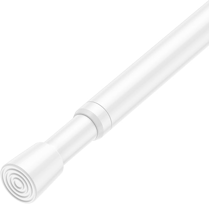Tension Curtain Rod for Window 34 to 59 Inch Adjustable Spring Loaded Curtain Rods No Drilling White Tension Rods for Doorway Closet Door Kitchen Bathroom