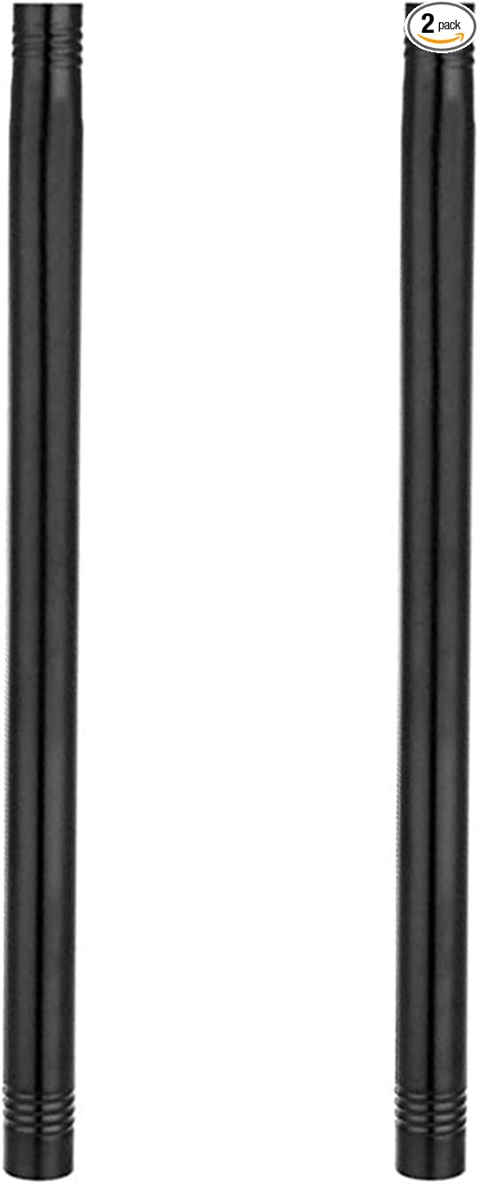 1 FT Length Stainless Steel Extension Rods for 1 Inch Diameter Black Curtain Rod Kit - Easy toInstall for Extending Curtain Rods-Black (2 Pack)