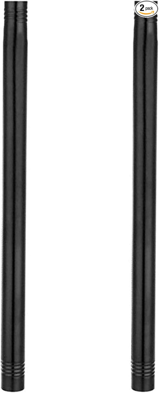 1 FT Length Stainless Steel Extension Rods for 1 Inch Diameter Black Curtain Rod Kit - Easy toInstall for Extending Curtain Rods-Black (2 Pack)
