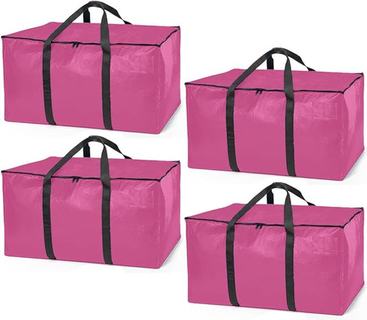 ClearSpace Oversized Moving Bags or Storage Bag – Large Moving Boxes with Backpack Straps, Zippers & Handles – Heavy-Duty Packing Bags for Moving, College Dorm, Christmas Decorations, 8 Pack