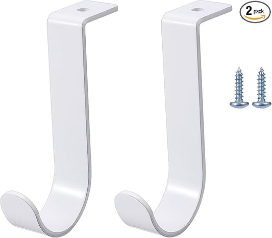 OwnMy 2PCS Closet Rod Brackets Heavy Duty 1 Inch to 1.5 Inch Round Closet Rod Holders, Wall Mount Closet Shelf Rod Pole Support Brackets Clothes Storage Hangers with Screws