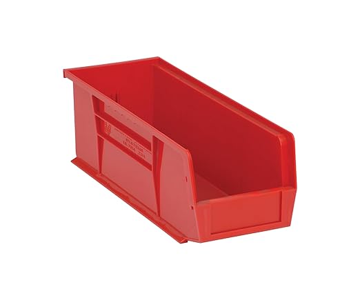 QUANTUM STORAGE SYSTEMS K-QUS234RD-6 6-Pack Ultra-Stack and Hang Bins, 14-3/4" x 5-1/2" x 5", Red