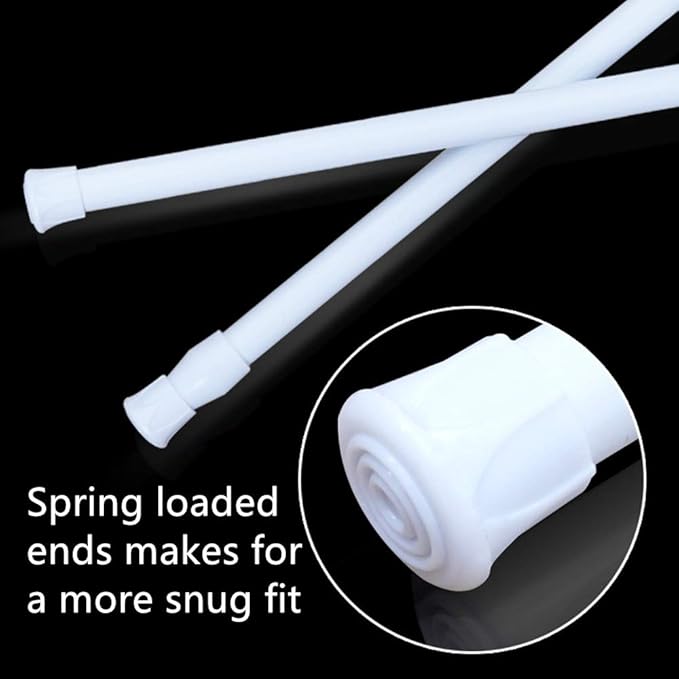 Tension Rods, 6 Pack Adjustable Spring Steel Cupboard Bars 21.6 to 35.4 Inches Tension Curtain Rod Shower Rod Closet Rod Tensions Rod Extendable Width