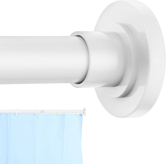 CorkLatta White Shower Curtain Rod 31 to 68 Inch,1 Inch Diameter Adjustable Spring Tension Stainless Steel Telescoping Rod,Easy Install,No Rust