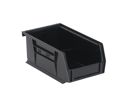 QUANTUM STORAGE SYSTEMS K-QUS220BK-20 20-Pack Stack and Hang Plastic Bin Storage Containers, 7" x 4" x 3", Black