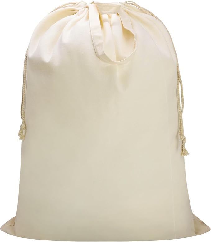 Canvas Laundry Bag with Handles & Drawstring Closure 30”Wx35"H, Thick Canvas Laundry Bag Large Heavy Duty Washable Dirty Clothes Travel Sack for Camp, College Dorm, Laundromat (1Pack)