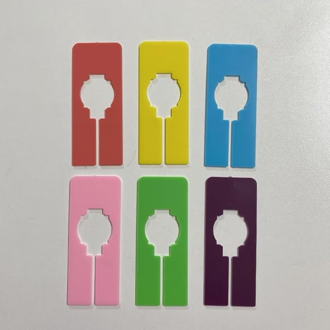6-Pack Colorful Closet Dividers: Writable, Reusable Plastic Rack Size Dividers