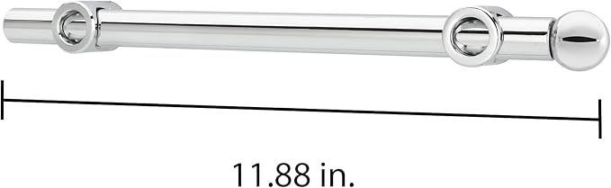 Rev-A-Shelf 12" Pull Out Valet Rod for Closet Organization, Extendable Sliding Clothes Storage Hanging Rack w/ Hardware, Chrome, CVR-12-CR (2 Pack)
