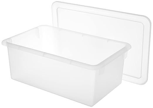 ECR4Kids Cubby Storage Bin with Lid, Multipurpose Organization, Clear, 10-Piece