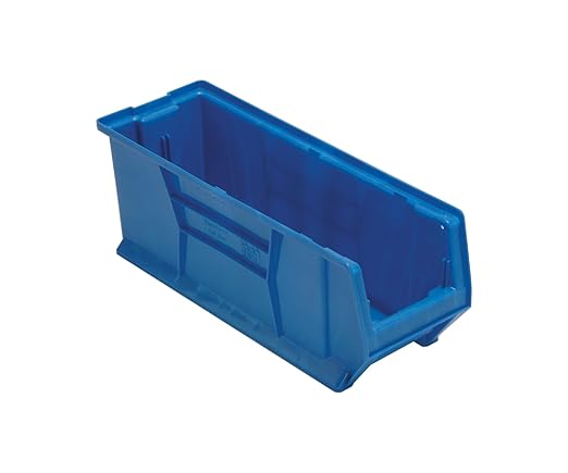 QUANTUM STORAGE SYSTEMS K-QUS951BL-4 4-Pack Plastic Storage Stacking Hulk Container, 23-7/8 Inch x 8-1/4 Inch x 9 Inch, Blue