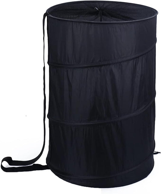 BATTOO Extra Large 107L Strong Laundry Hamper 17.5" x 27" Collapsible Laundry Baskets with Long Straps Drawstring Barrel Foldable Hamper for Laundry Room, Bathroom, Campout, College Dorm or Travel