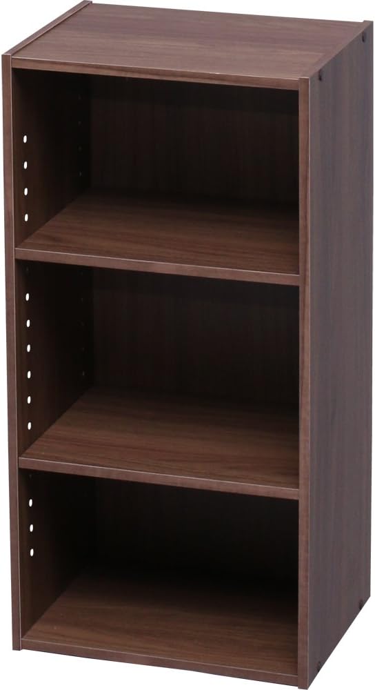 Iris Ohyama MDB-3K Color Box, Storage Box, Bookshelf, 2 Tiers, Movable Shelf, Width 14.4 x Depth 11.4 x Height 28.7 inches (36.6 x 29 x 73.2 cm), Walnut Brown, Module Box