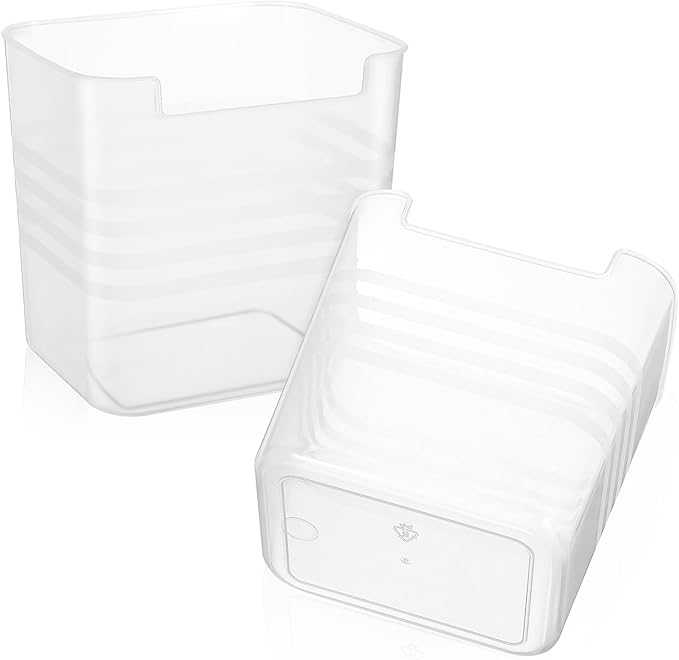 Zerodeko 2-Pack Fridge Side Door Storage Boxes Translucent Refrigerator Organizer Bins for Kitchen Essentials and Condiments Space-Saving Solution