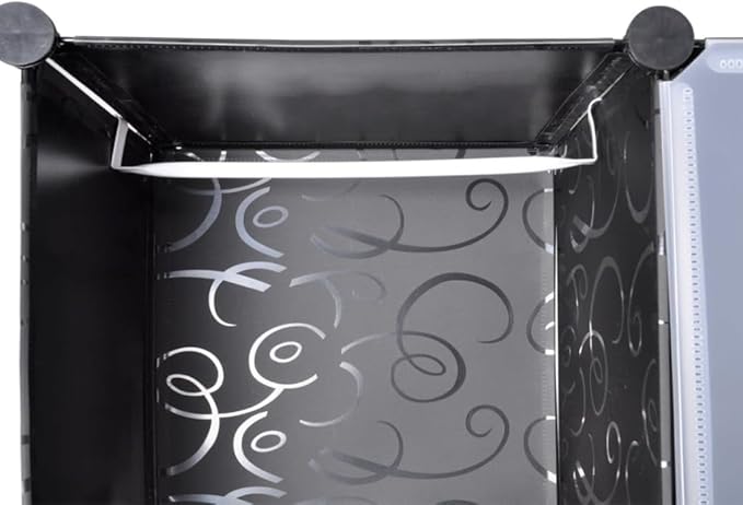 Modular Storage Cabinet Black and White Plastic Large with 14 Compartments for Home Organization and Durable Construction
