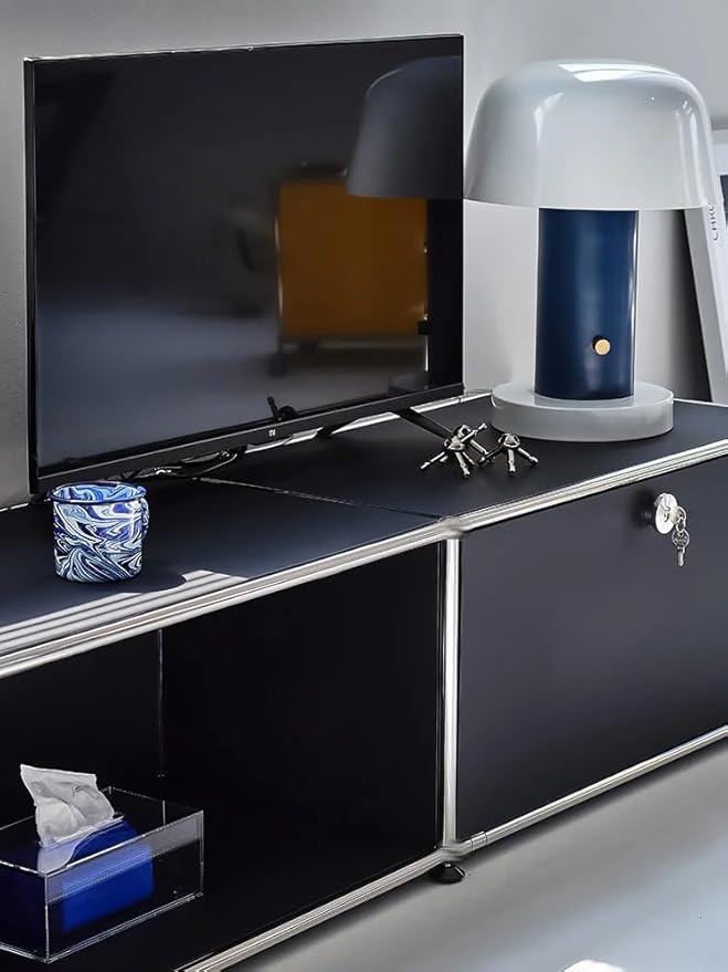 Modern Storage Cabinet Versatile Free-Standing Organizer for Living Room, Bedroom, and Home Office Décor, Black