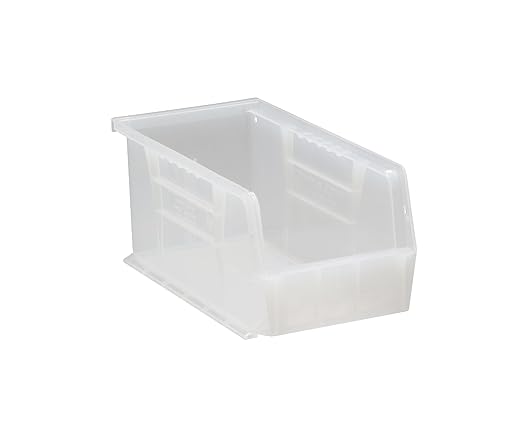 QUANTUM STORAGE SYSTEMS K-QUS230CL-8 8-PackStack and Hang Plastic Bin Storage Containers, 10" x 5" x 5", Clear