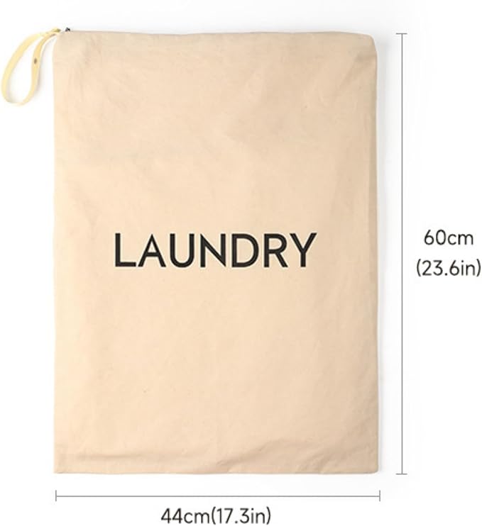 23.6" x17.3" Dirty Clothes Bag for Traveling and Camping, Travel Laundry Bags with Zipper and Hand Strap, Portable and Washable Travel Dirty Clothes Bag