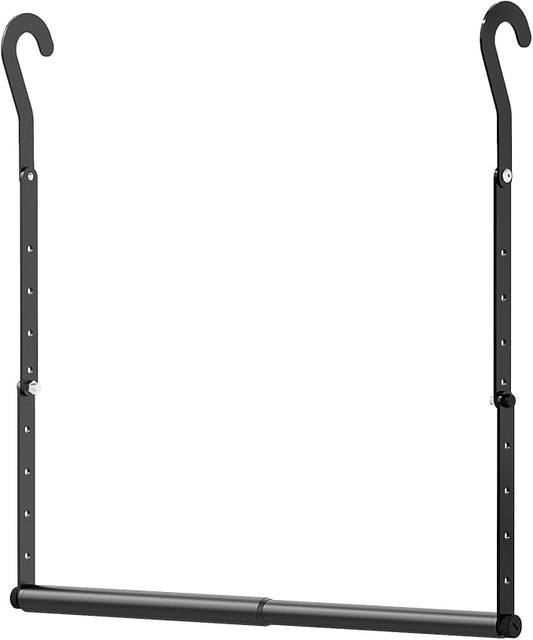 Mavivegue Adjustable Closet Rods for Hanging Clothes, Heavy Duty Closet Hanging Rod, Double Hanging Closet Rod, Space-Saving Closet Extender Hanging Rod,1 Pack Black