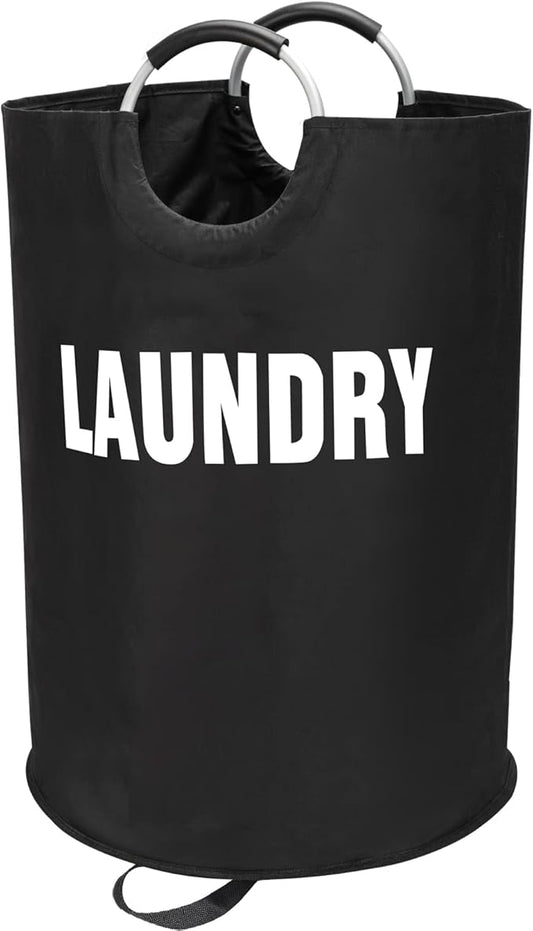 Maxsilan 160L XX-Large Laundry Basket, Freestanding Tall Clothes Hamper, Collapsible Laundry Bag, Black