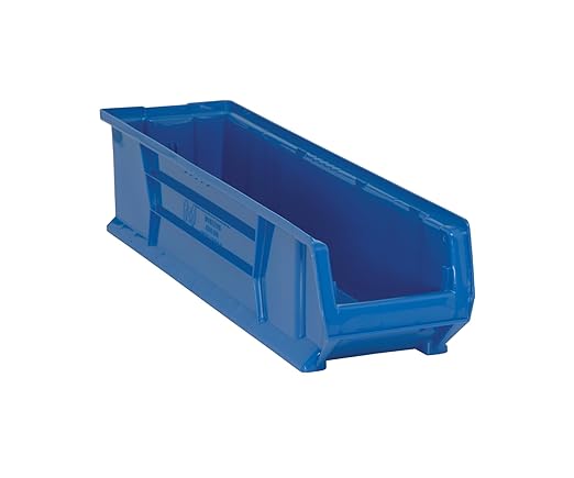 QUANTUM STORAGE SYSTEMS K-QUS970BL-4 4-Pack Plastic Storage Stacking Hulk Container, 29-7/8" x 8-1/4" x 7", Blue