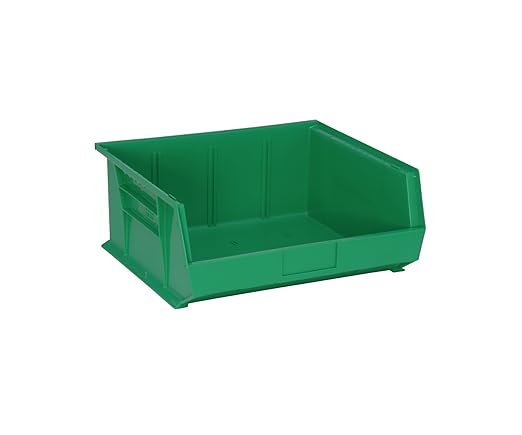 QUANTUM STORAGE SYSTEMS K-QUS250GN-2 2-Pack Ultra-Stack and Hang Bins, 14-3/4 inch x 16-1/2 inch x 7 inch, Green