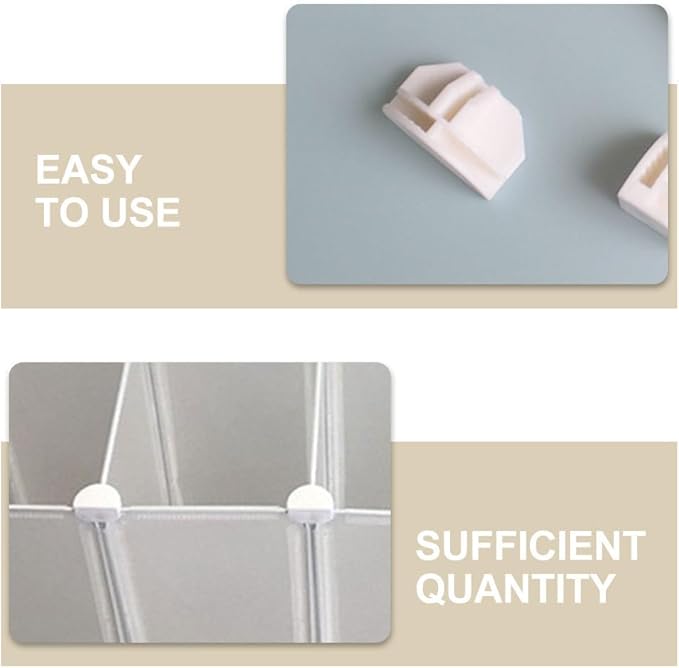ARTIBETTER Semi-Circle Plastic Cube Connectors 50 Pieces for Modular Wire Storage Organizer Easy Assembly Universal Closet and Shoe Storage Hardware