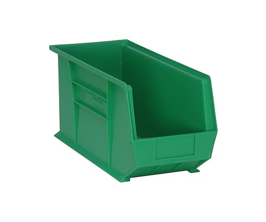QUANTUM STORAGE SYSTEMS K-QUS265GN-2 2-Pack Ultra-Stack and Hang Bins, 18" x 8-1/4" x 9", Green