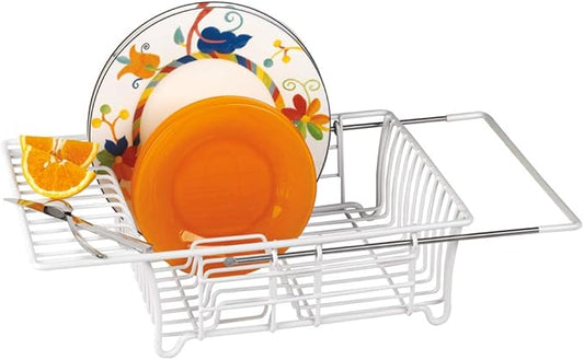 Better Houseware 1423/W White Adjustable Over-the-Sink Dish Drainer