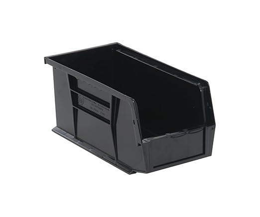 QUANTUM STORAGE SYSTEMS K-QUS230BK-8 8-Pack Ultra-Stack and Hang Bins, 10-7/8" x 5-1/2" x 5", Black