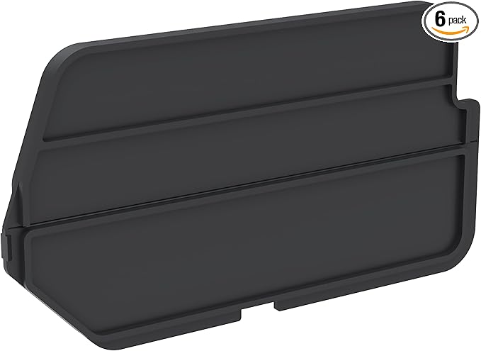 Akro-Mils 40210 Plastic Length Dividers for AkroBins Stackable Storage Bins Model 30210, Custom Storage Inserts for Tools, Crafts & Supplies, 6-Pack, Black