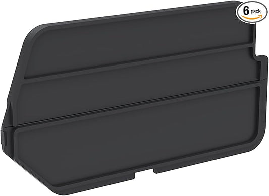 Akro-Mils 40210 Plastic Length Dividers for AkroBins Stackable Storage Bins Model 30210, Custom Storage Inserts for Tools, Crafts & Supplies, 6-Pack, Black