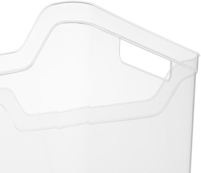 Sterilite Wide Shelf Bin Organizing Plastic Container, Home Kitchen or Office Storage Tote, Open Top Basket with Handles, 18 Pack, Clear