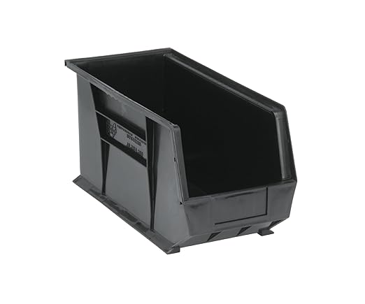 Quantum Storage K-QUS265BK-2 2-Pack Ultra-Stack and Hang Bins, 18" x 8-1/4" x 9", Black