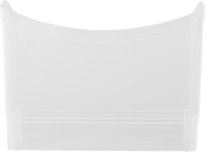 Plastic Utility Storage Bin 12 Qt Narrow Rectangle with Carrying Handles, Clear