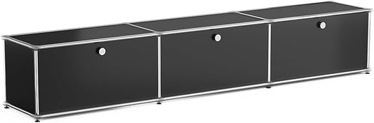 Modern Storage Cabinet Pantry Cabinet Versatile Free-Standing Organizer for Kitchen, Home, Office, Garage (Black E)