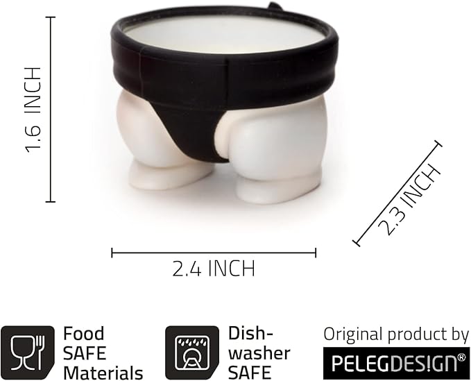 PELEG DESIGN Sumo Eggs – Egg Cup Holders (Set of 2) | Egg Cups for Soft & Hard Boiled Eggs, Funny Sumo Design, Playful Kitchen Gift & Fun Breakfast Accessory