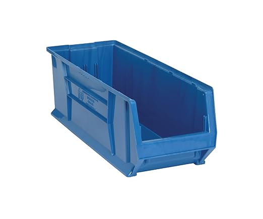 QUANTUM STORAGE SYSTEMS K-QUS973BL-1 Plastic Storage Stacking Hulk Container, 29-7/8 inch x 11 inch x 10 inch, Blue