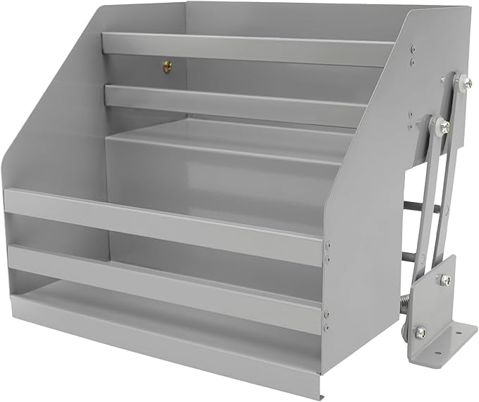 2-Tier Cabinet Pull Down Organizer, Buffer Lifting Design Large Capacity Kitchen Storage Shelf, Multi-Tier Pull Out Spice Rack, Suitable for Kitchens, Living Rooms, Bedrooms, Restaurants